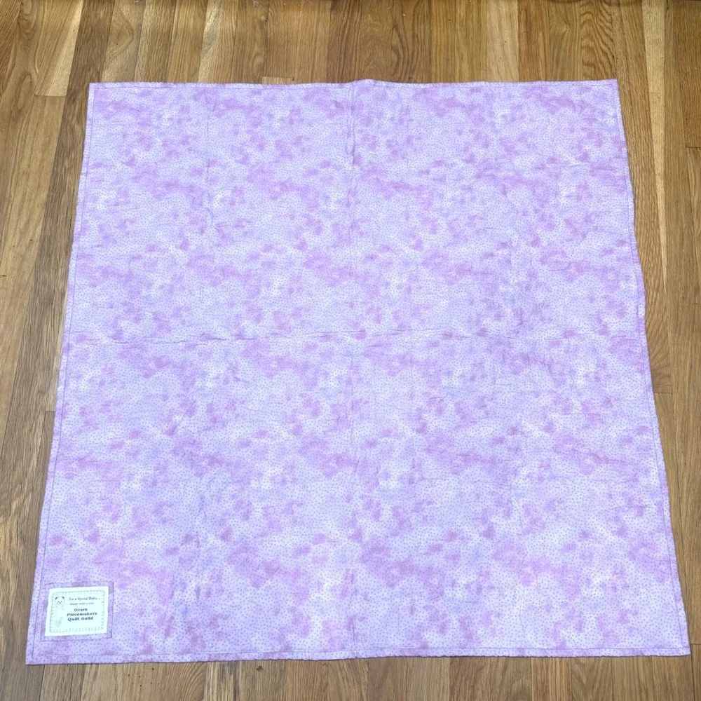Ozark Piecemakers‎ Quilt Guild Handmade Fairy Floral Patchwork Baby Quilt Purple
